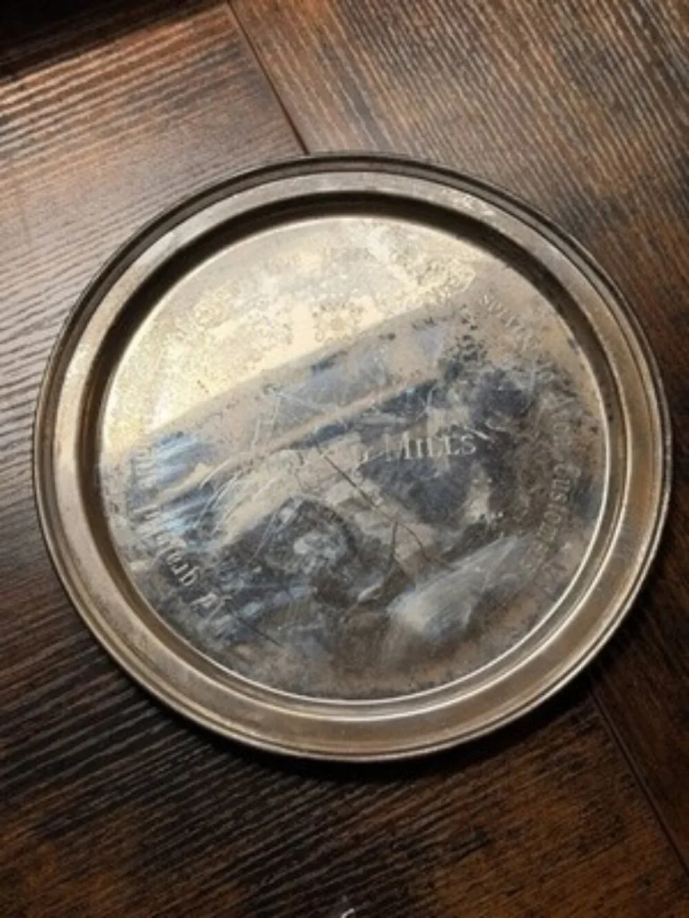 Vintage 8” Tiffany & Co 925 Sterling Silver Plate 9.7oz Rare Engraved